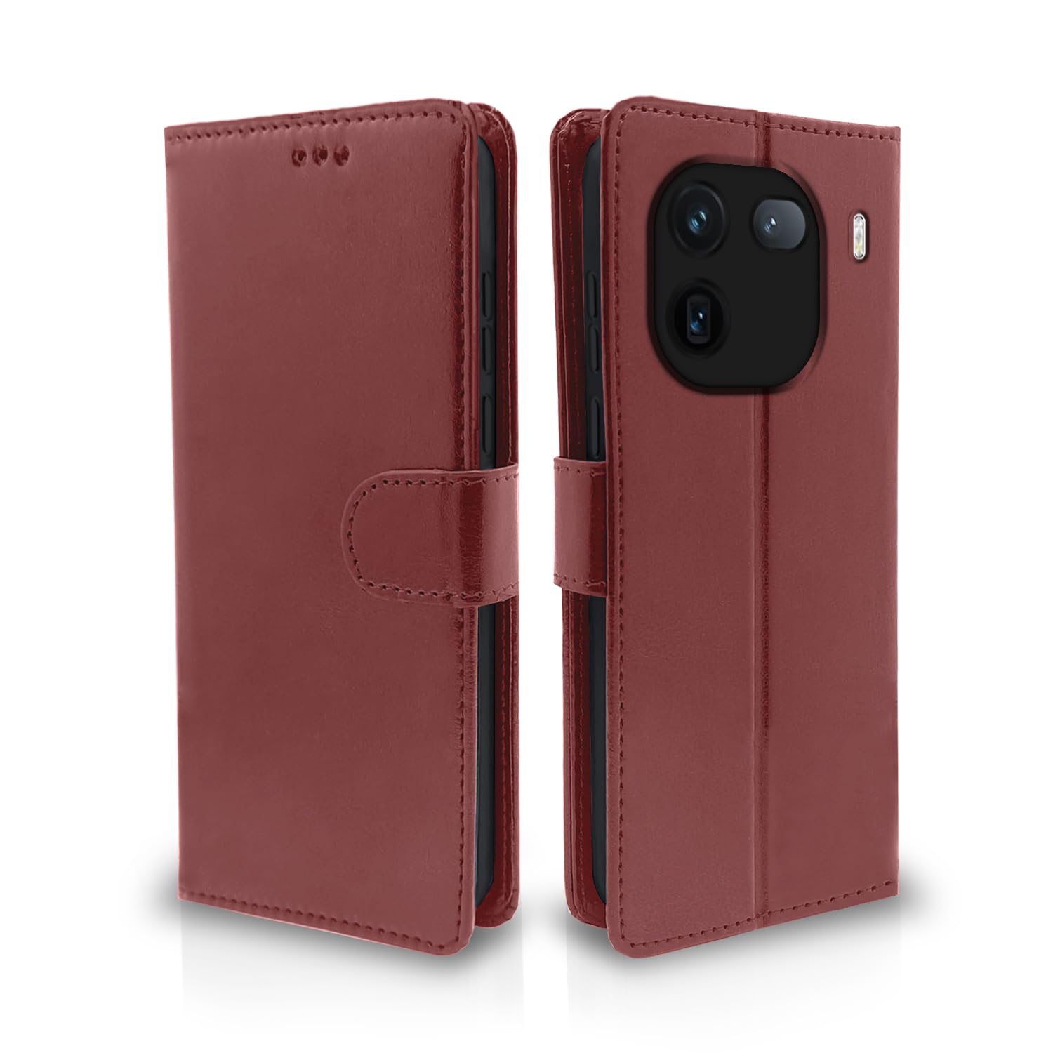 iQOO 12 5G mobile flip cover in brown by Pikkme