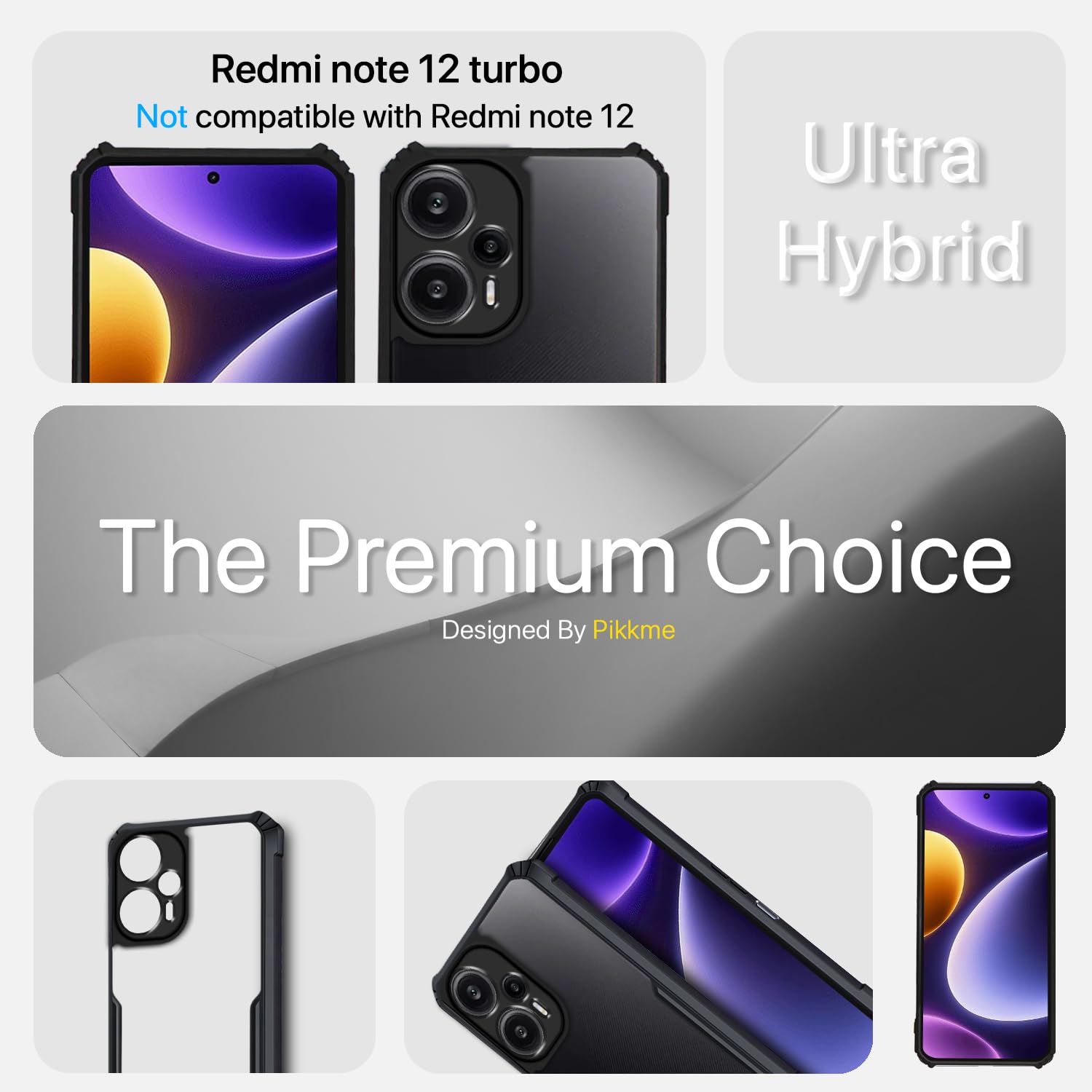 Pikkme thermoplastic polyurethane, black back cover for Mi Poco F5 5G – photo 2