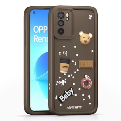 Pikkme brown Silicone mobile cover for Oppo Reno 6 5G