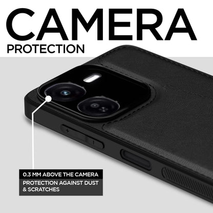 Pikkme iQOO Z9X 5G Leather Back Case | Black