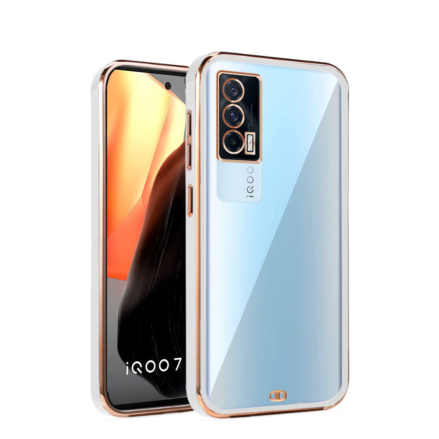 iQOO 7 5G Chrome phone cover in white by Pikkme