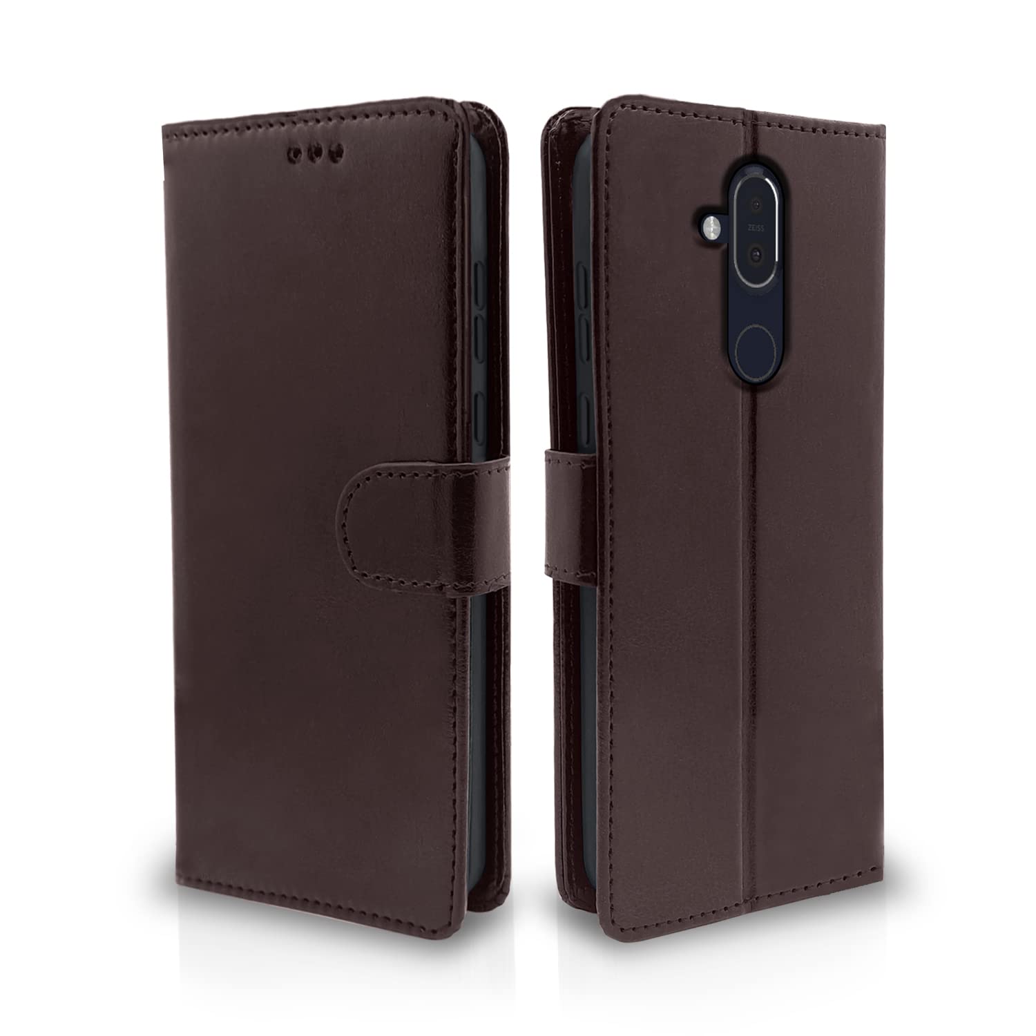 Pikkme Nokia 8.1 Vintage Flip Cover (Coffee)