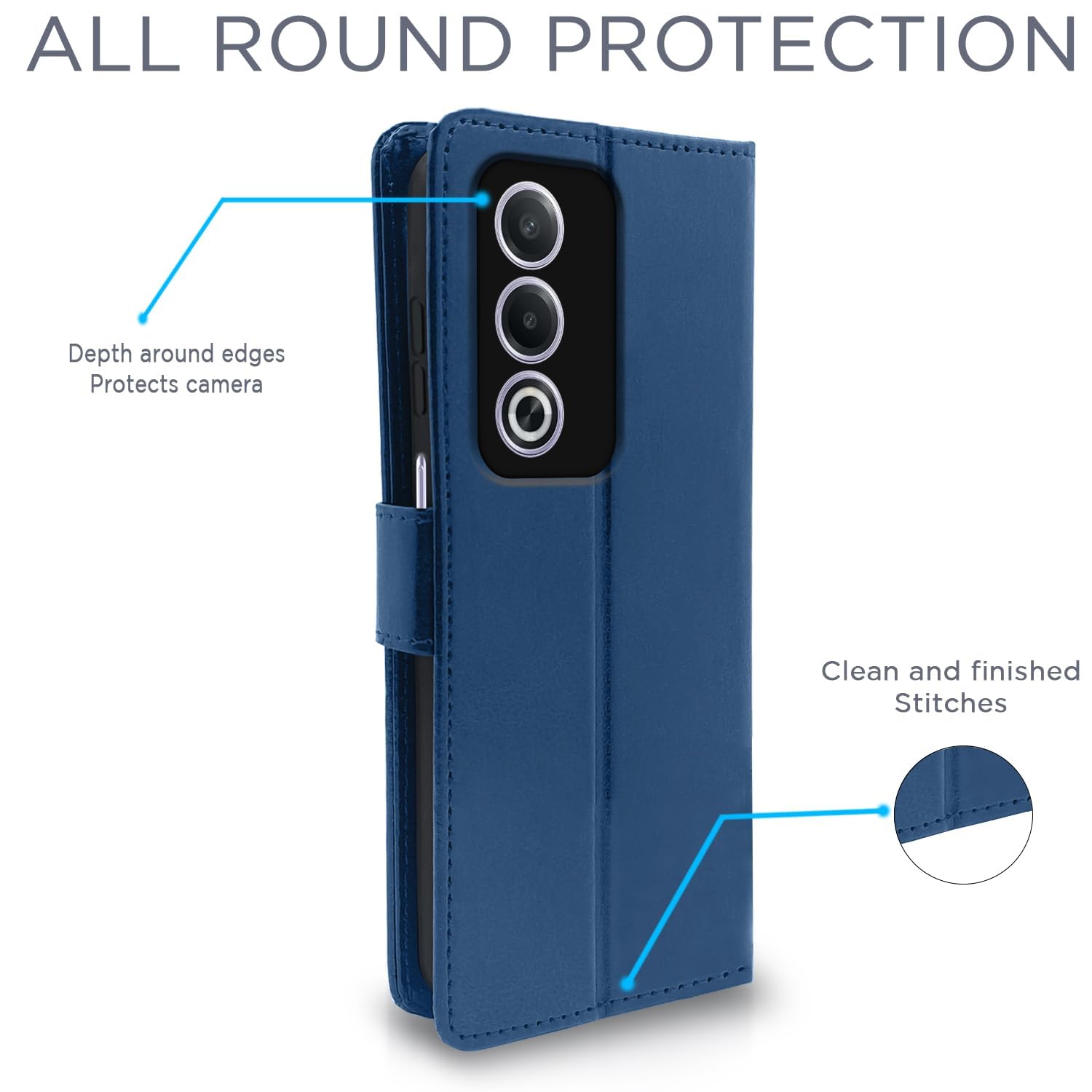 Pikkme Oppo A3 Pro 5G blue mobile flip cover – photo 4