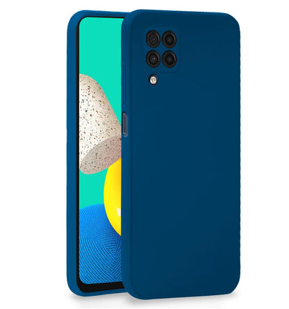Blue Liquid Silicone mobile cover for Samsung M32 4G/M32 Prime/F22 4G – Pikkme