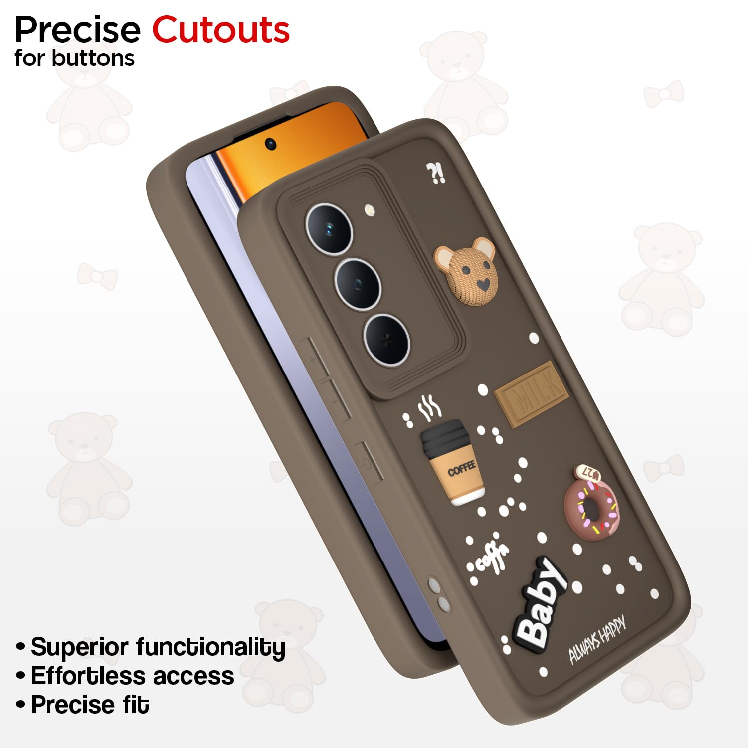 Brown Silicone mobile back cover for Realme Narzo 80x/P3x/14X 5G – Pikkme – photo 6