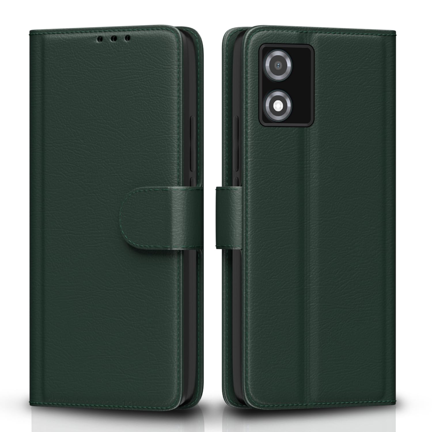 Moto E13 mobile flip cover in green by Pikkme