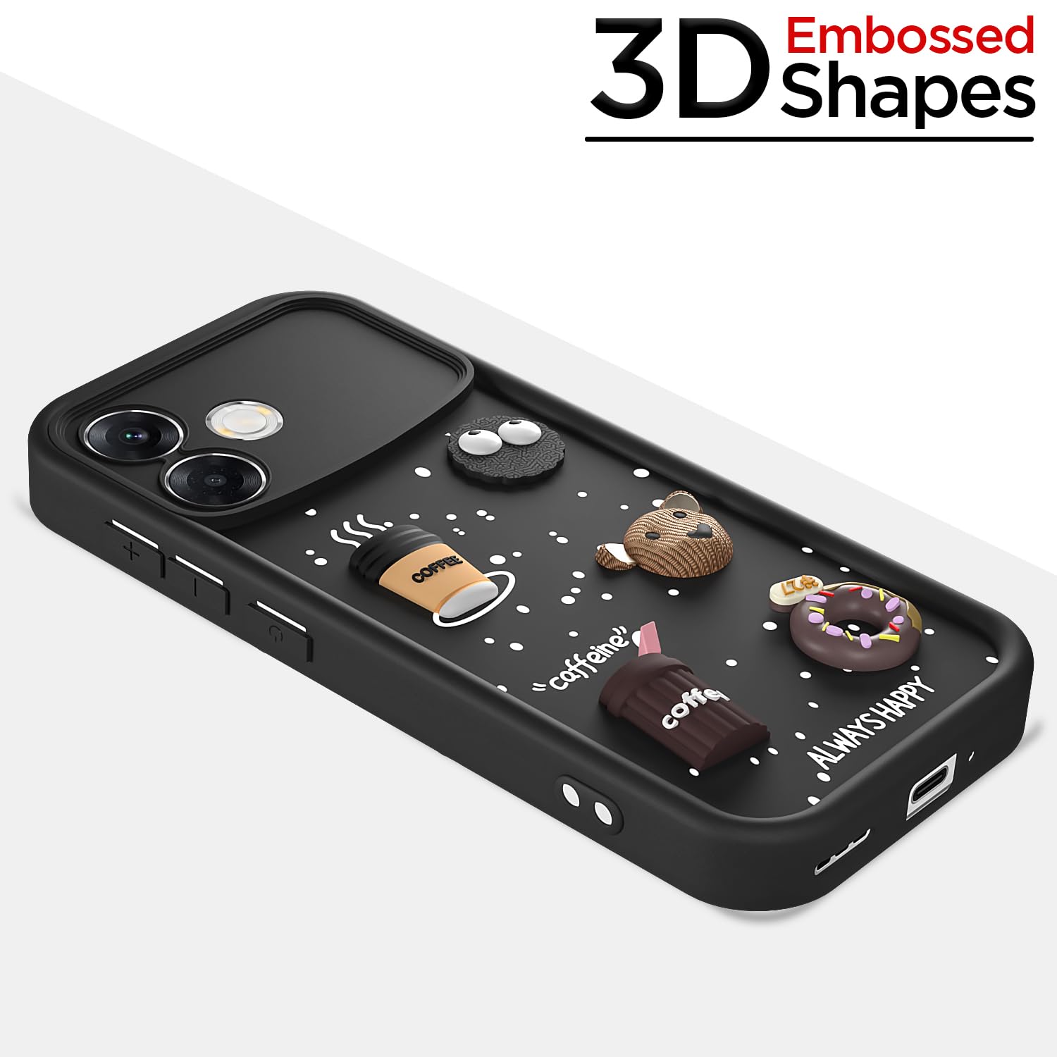 Black Silicone mobile back cover for Oppo F33 Pro 5G/3D – Pikkme – photo 3