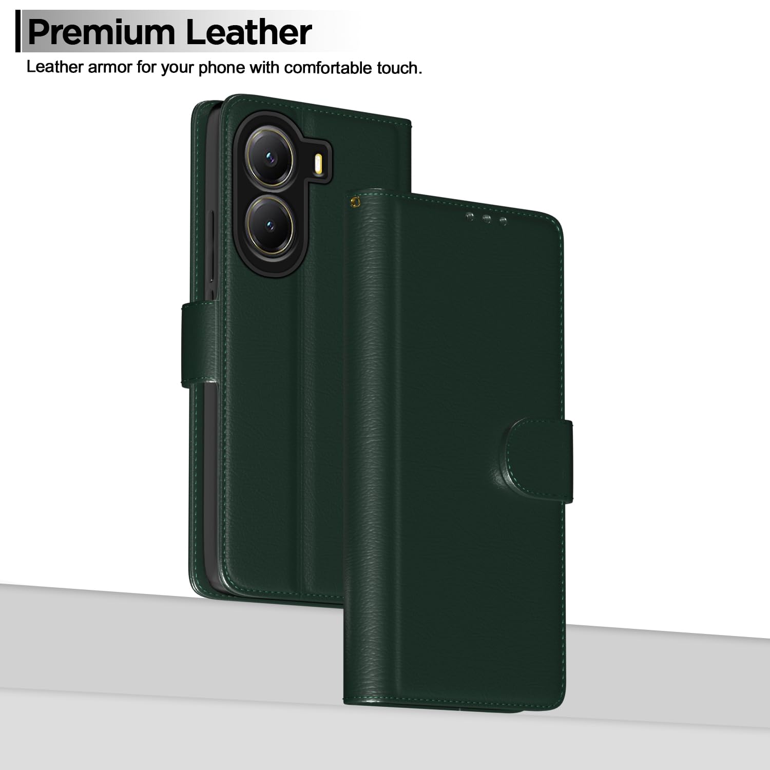 Pikkme Poco X7 Pro 5G Wallet green mobile flip cover – photo 2