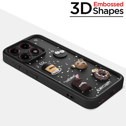 Pikkme Moto Edge 70 Pro 5G Bear Coffee black mobile back cover – photo 3