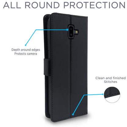 Pikkme  Samsung Galaxy J6 Plus Vintage  Flip Cover  (Black)