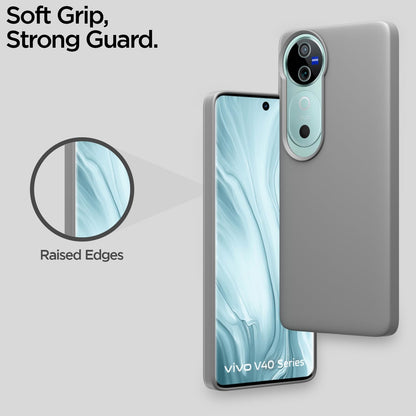 Pikkme Vivo V40 5G / V40 Pro 5G / T3 Ultra 5G SideCut Soft Matte Silicone Back Cover (Grey)
