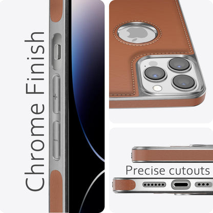 iPhone 14 Pro Leatherback mobile back cover in chrome brown by Pikkme – photo 5