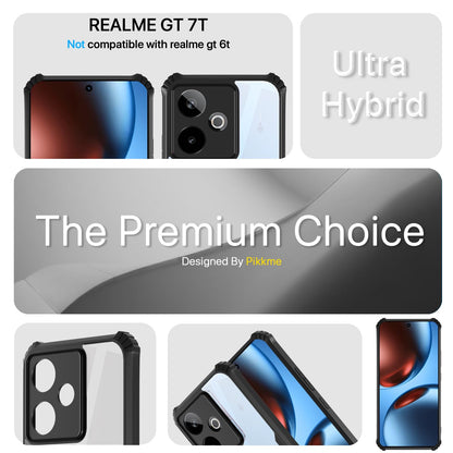Pikkme Realme GT 7 5G / GT 7T 5G Eagle Clear Transparent Back Cover (Black)