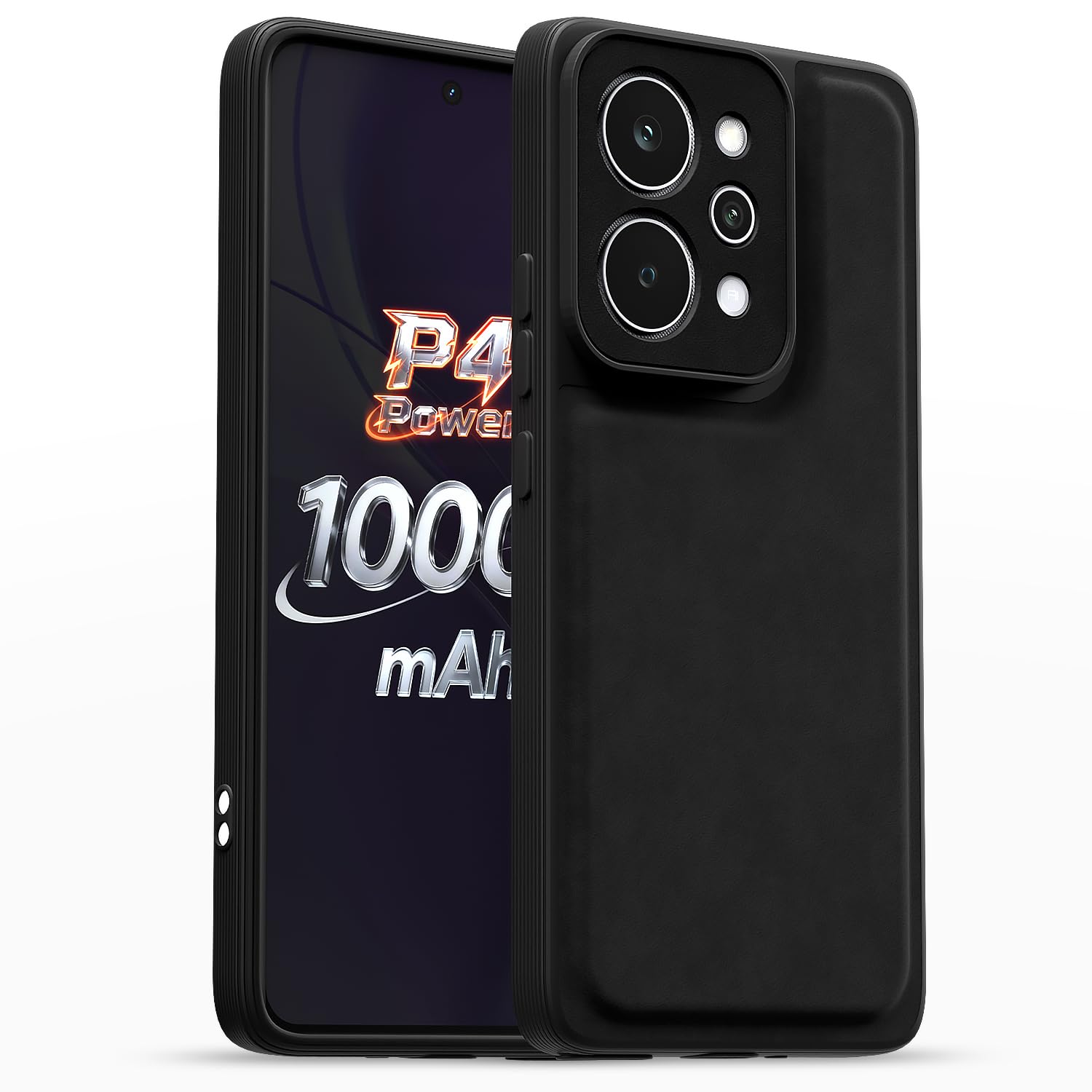 Pikkme Realme P4 Power 5G Leather black mobile back cover