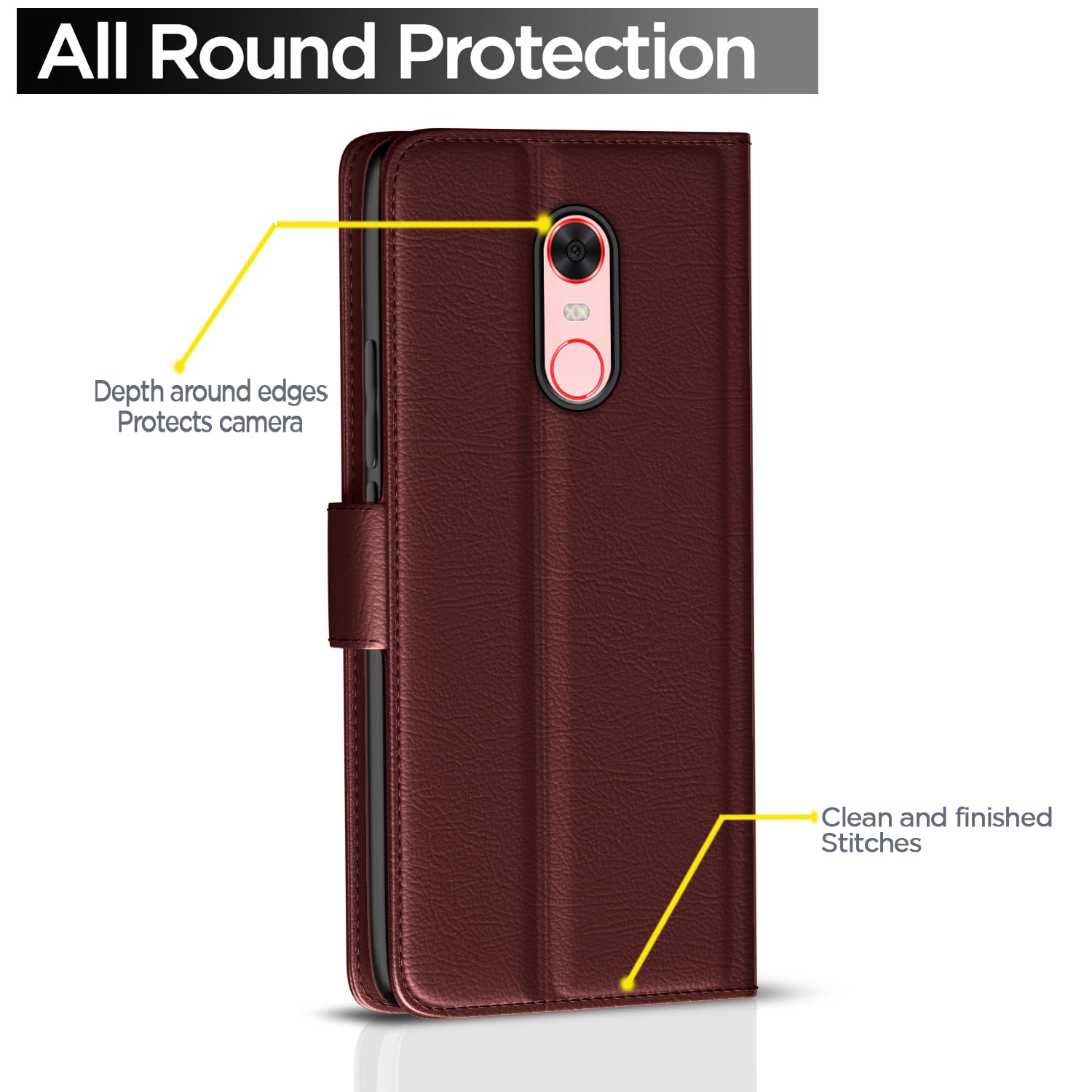 Pikkme brown flip case for Redmi Note 5 – photo 4