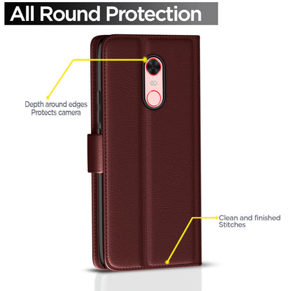 Brown wallet flip cover for Redmi Note 5 – Pikkme – photo 4