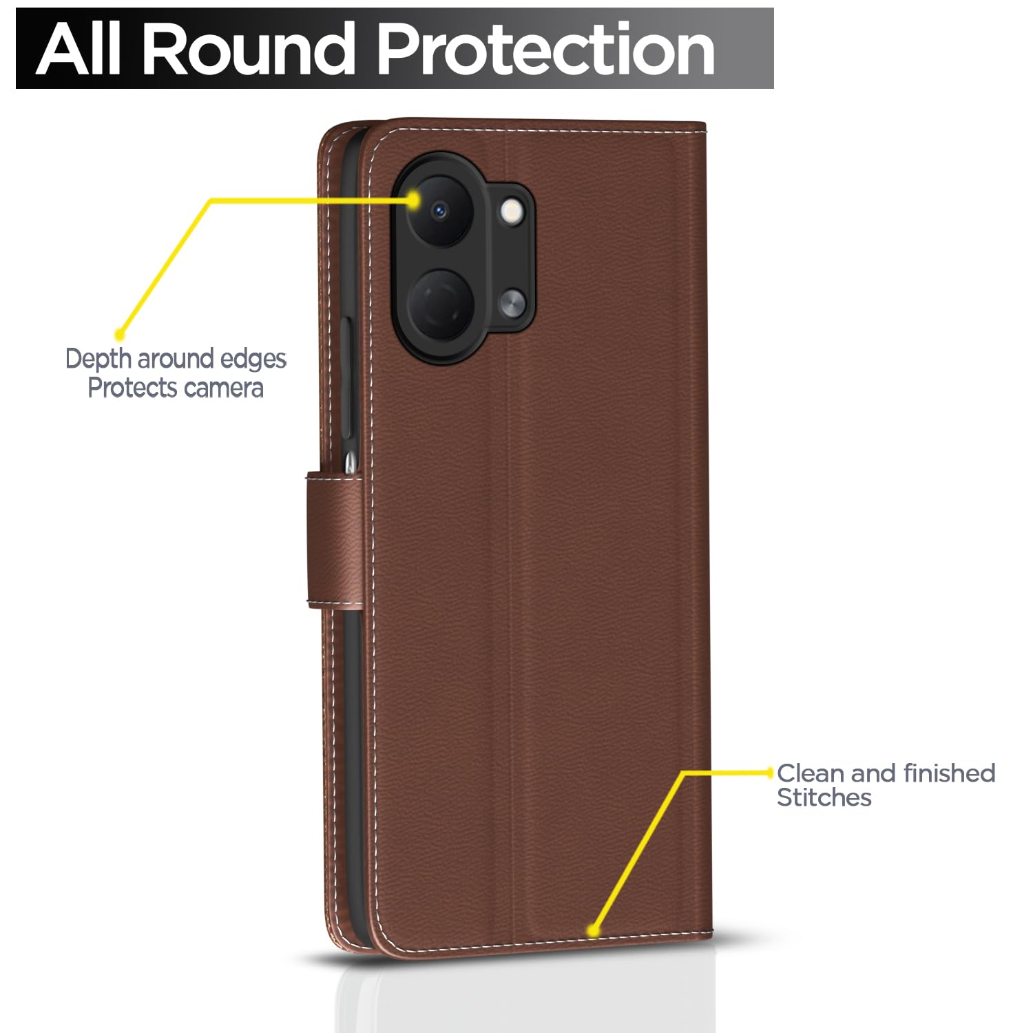 Pikkme tan Wallet wallet flip cover for Tecno Spark Go 3 – photo 4