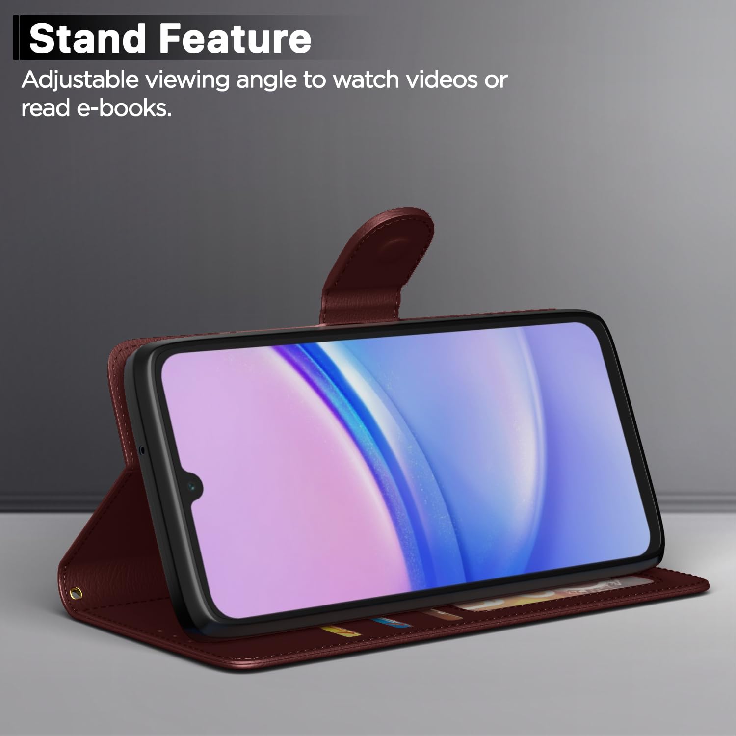 Pikkme brown wallet flip cover for Samsung A15 4G/A15 5G – photo 3