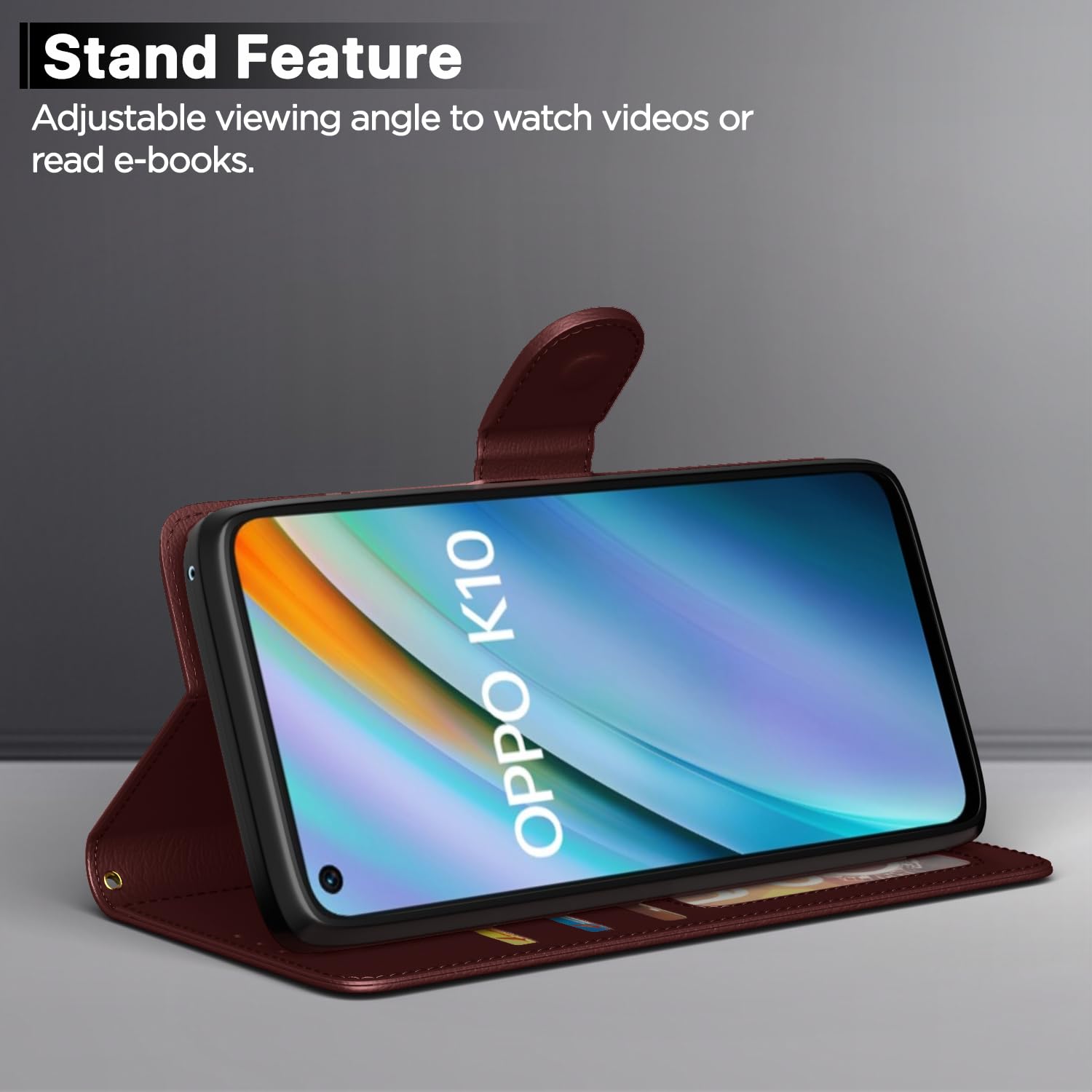 Brown flip case for Oppo K10 – Pikkme – photo 3
