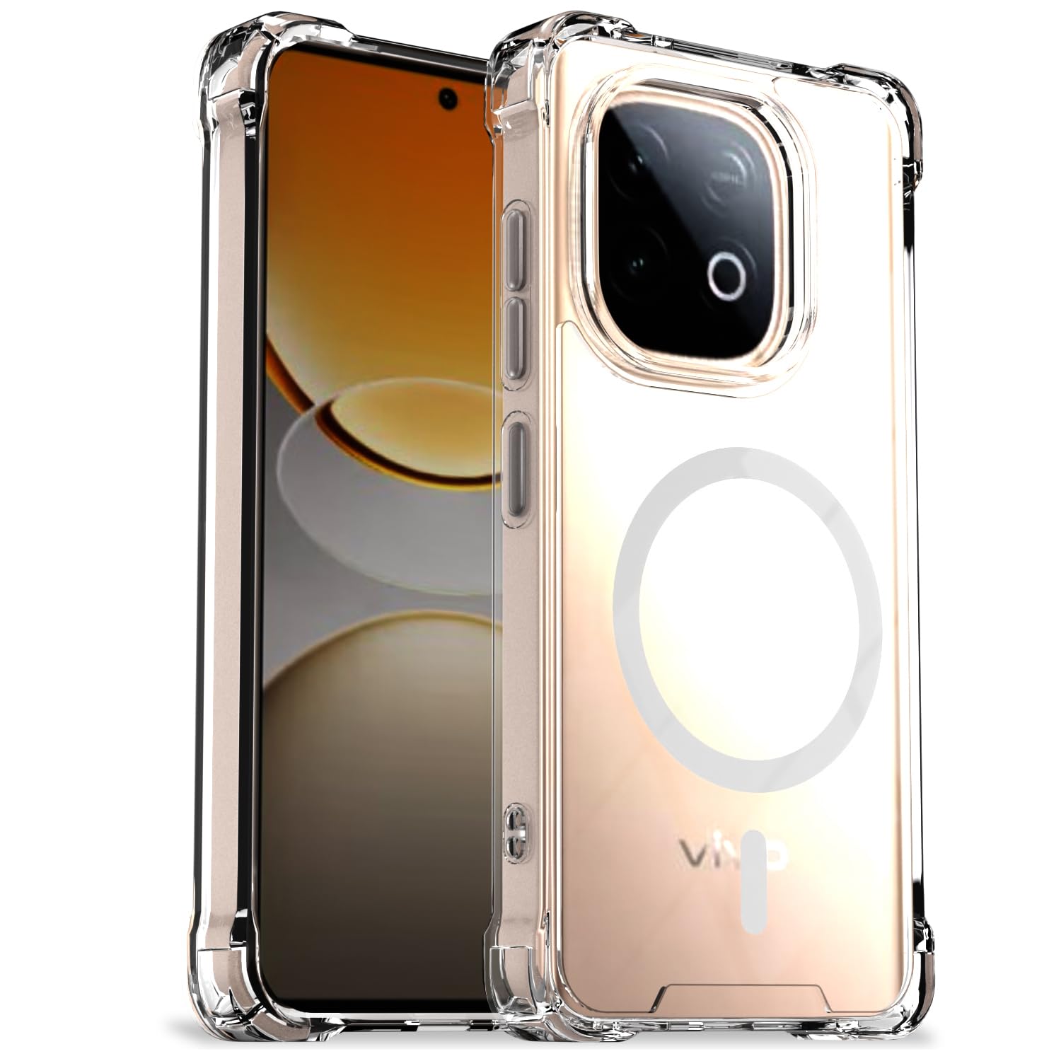 Pikkme iQOO Neo 10/Vivo Y300 GT 5G transparent mag-safe phone cover