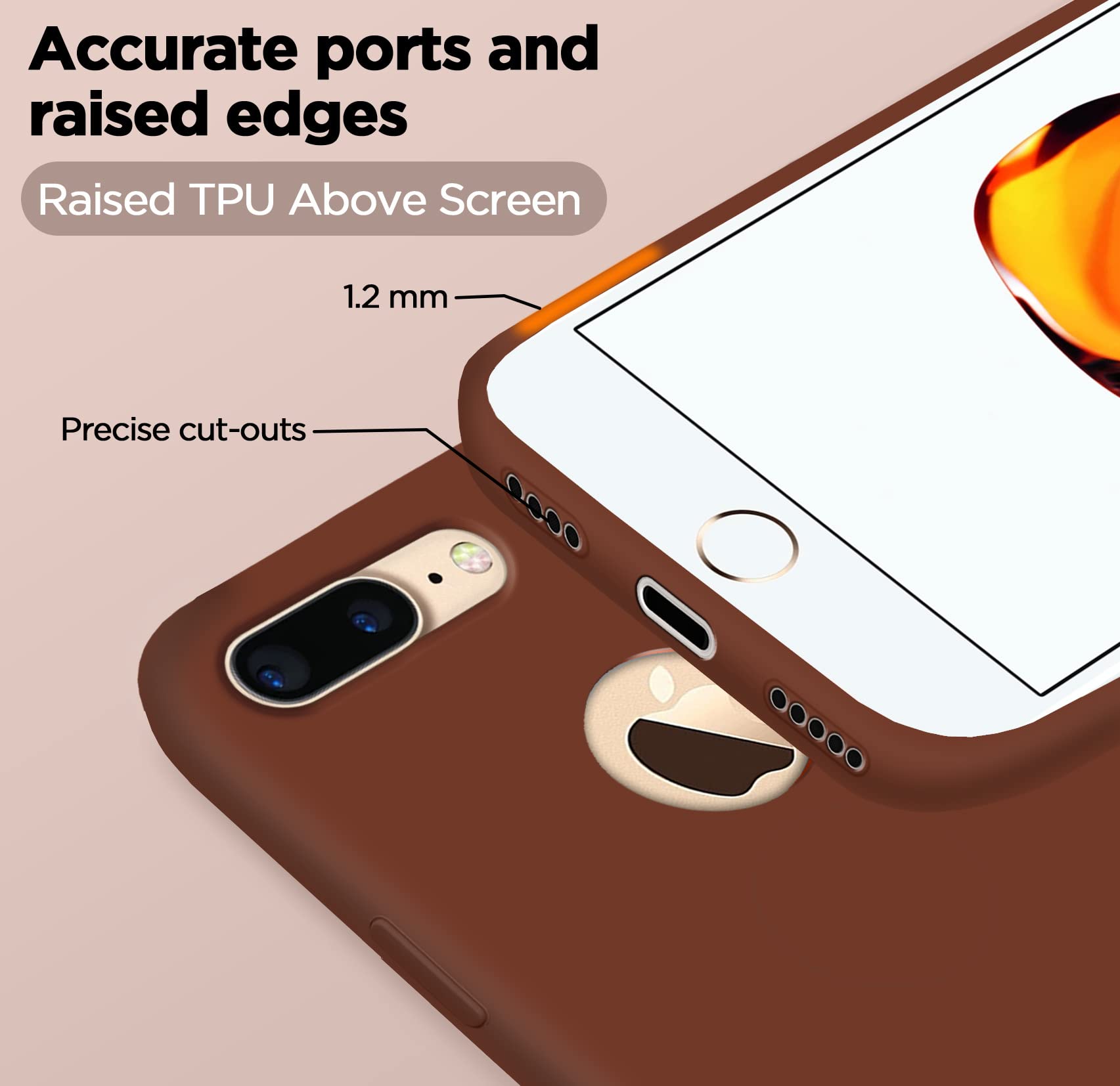 Pikkme brown Soft Silicone back cover for iPhone 7 Plus/8 Plus – photo 2