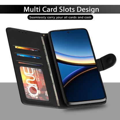 Pikkme Poco F7 Pro 5G Vintage Flip Cover (Black)