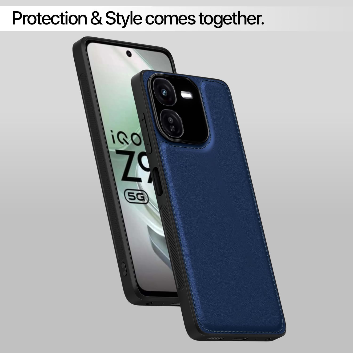 Blue Leather phone cover for iQOO Z9X 5G – Pikkme – photo 6