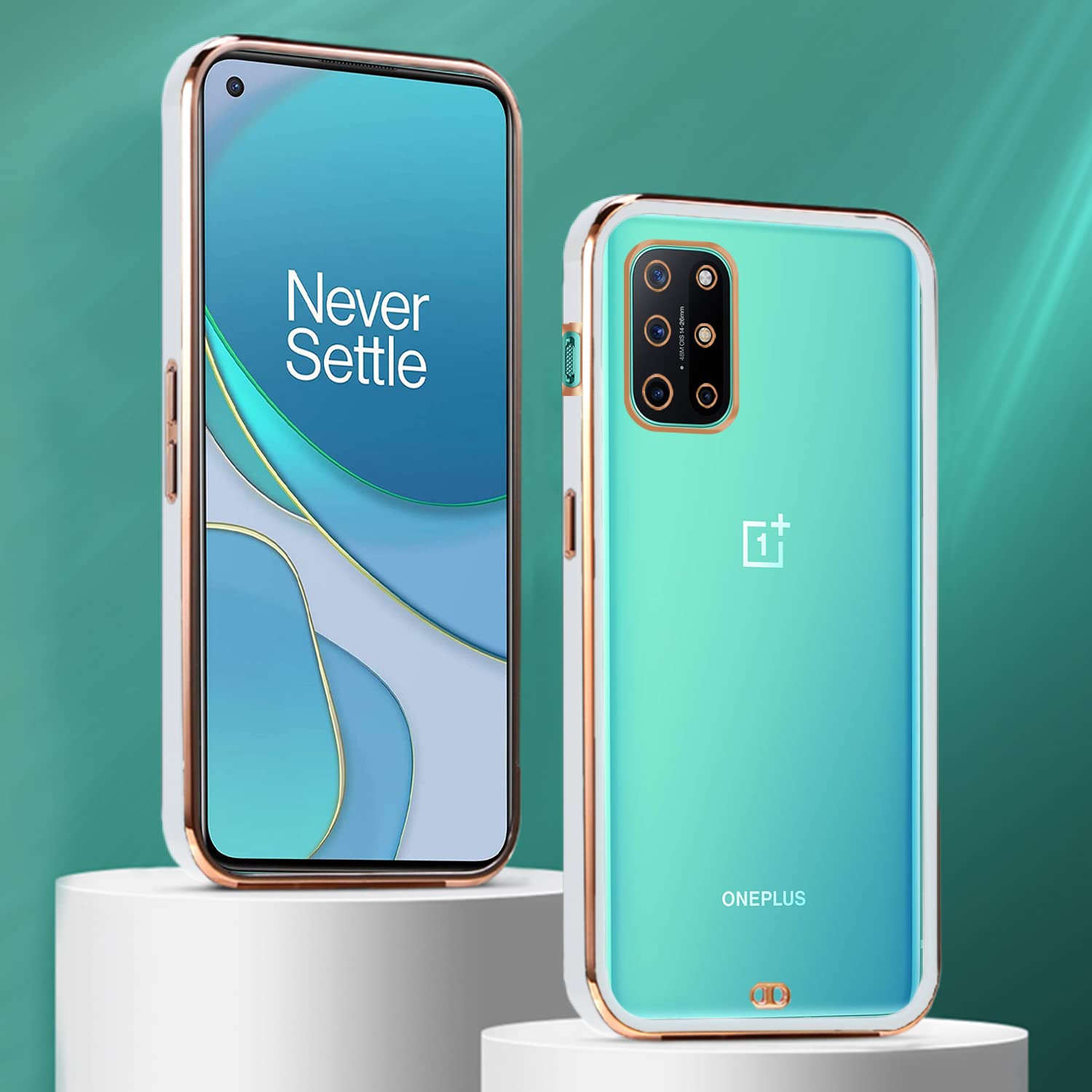 OnePlus 8T Chrome mobile back cover in white by Pikkme – photo 3