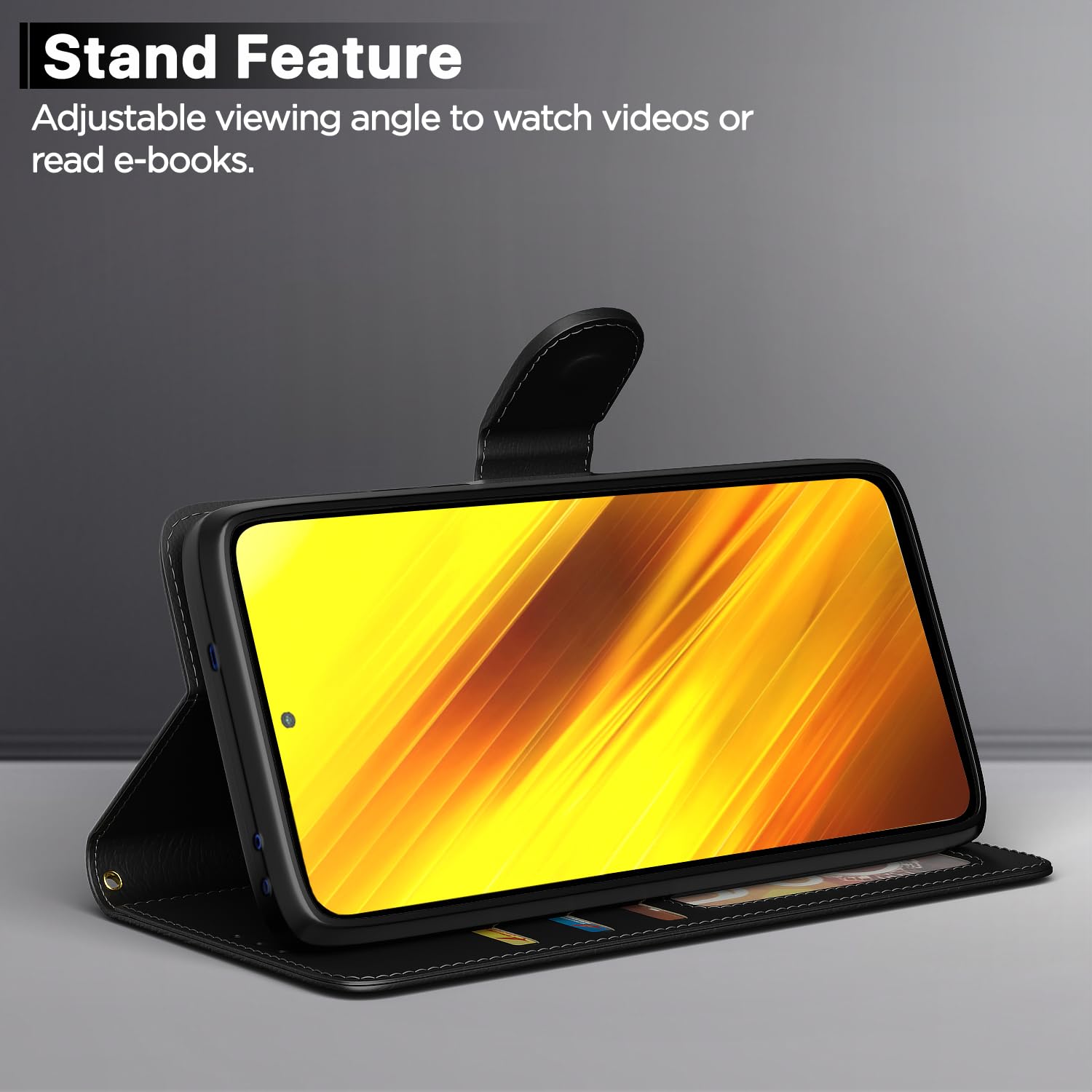 Pikkme black Wallet flip cover for Poco X3 – photo 3