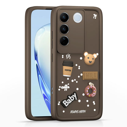 Pikkme Vivo V27/V27 Pro 5G Silicone brown phone cover
