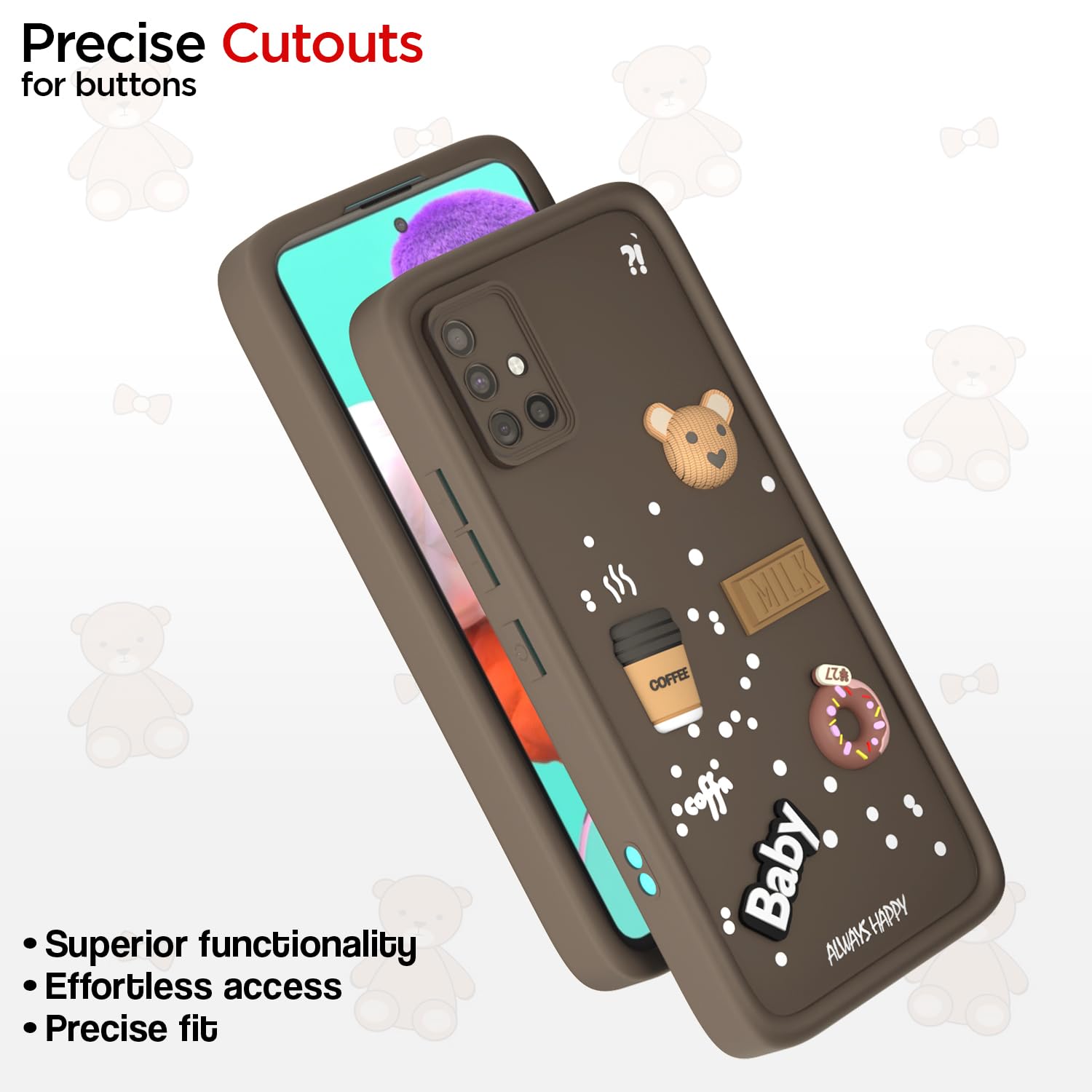 Pikkme Samsung A51/3D Silicone brown mobile cover – photo 6