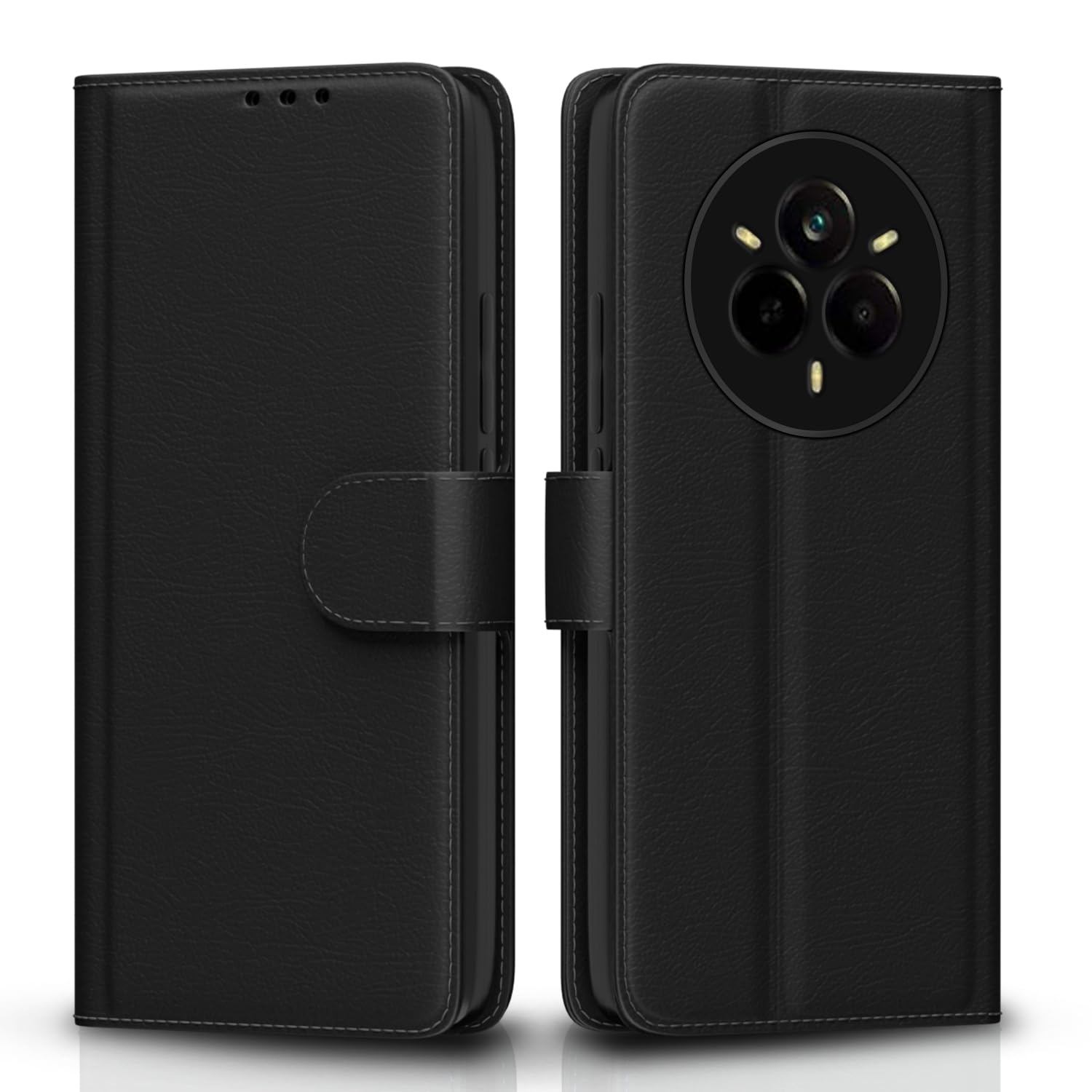 Realme 14 Pro 5G Wallet flip case in black by Pikkme