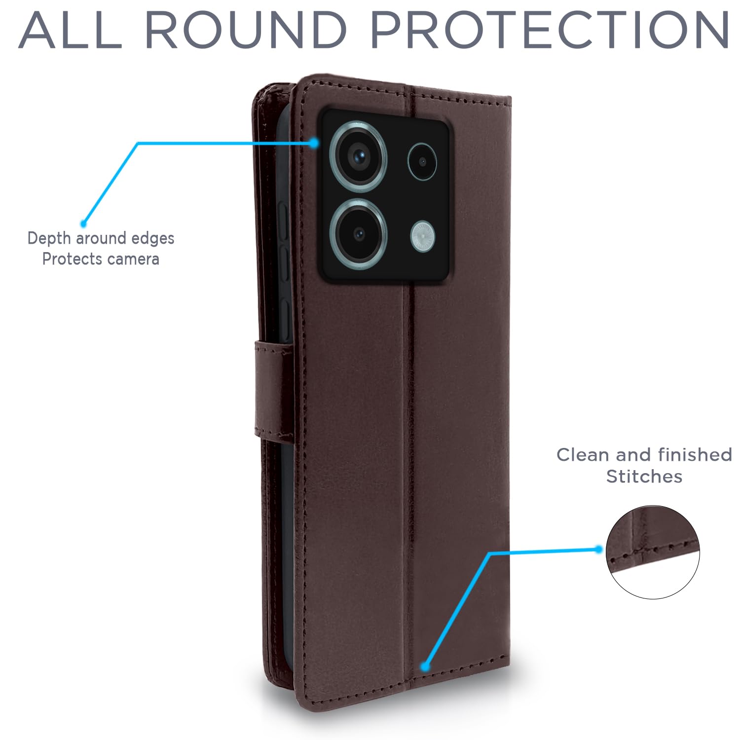 Redmi Note 13 Pro 5G flip cover in coffee by Pikkme – photo 4