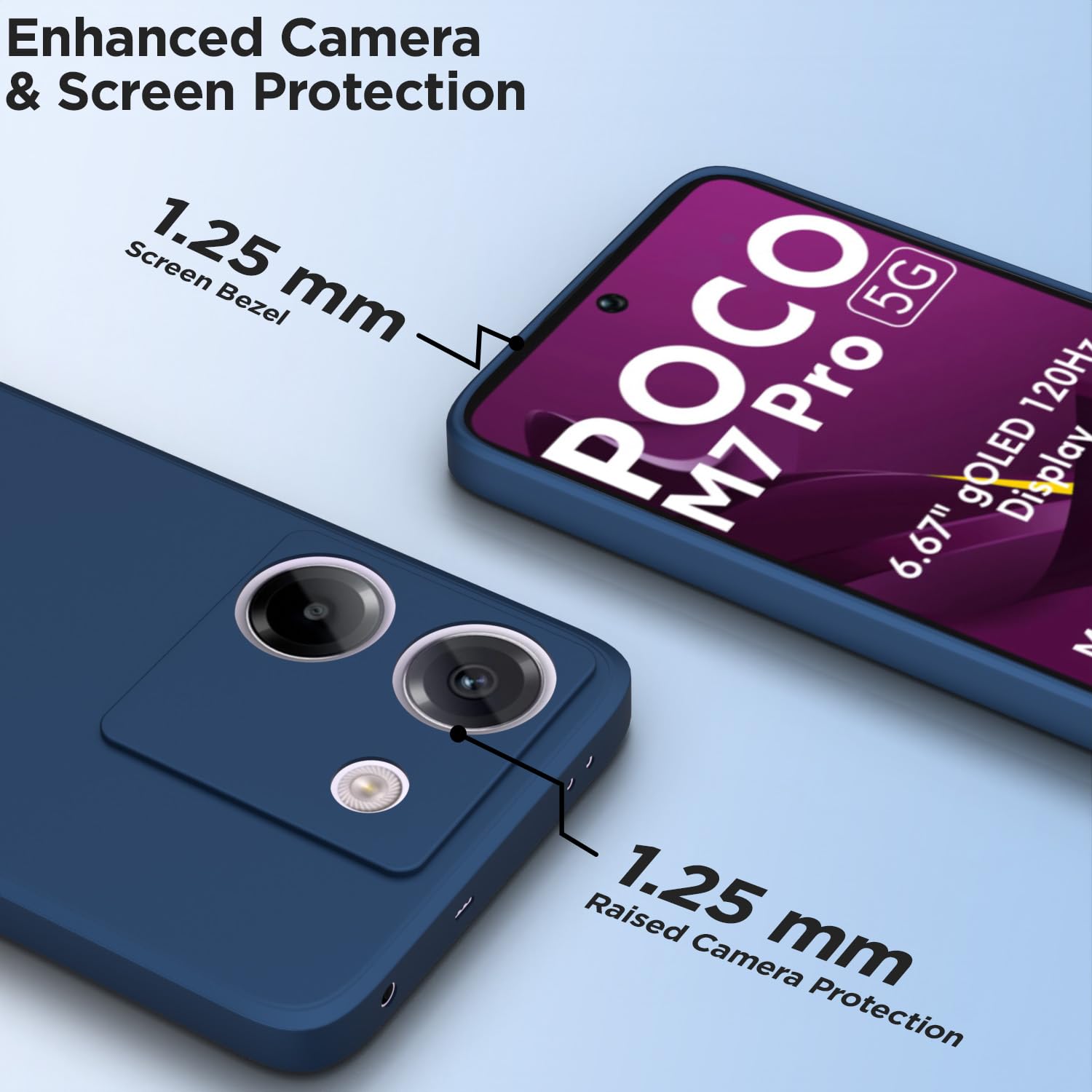 Pikkme Poco M7 Pro 5G Matte blue mobile back cover – photo 2