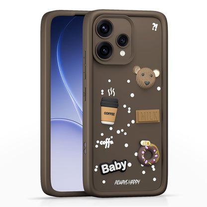 Brown Silicone phone cover for Oppo Reno 15 5G/3D – Pikkme