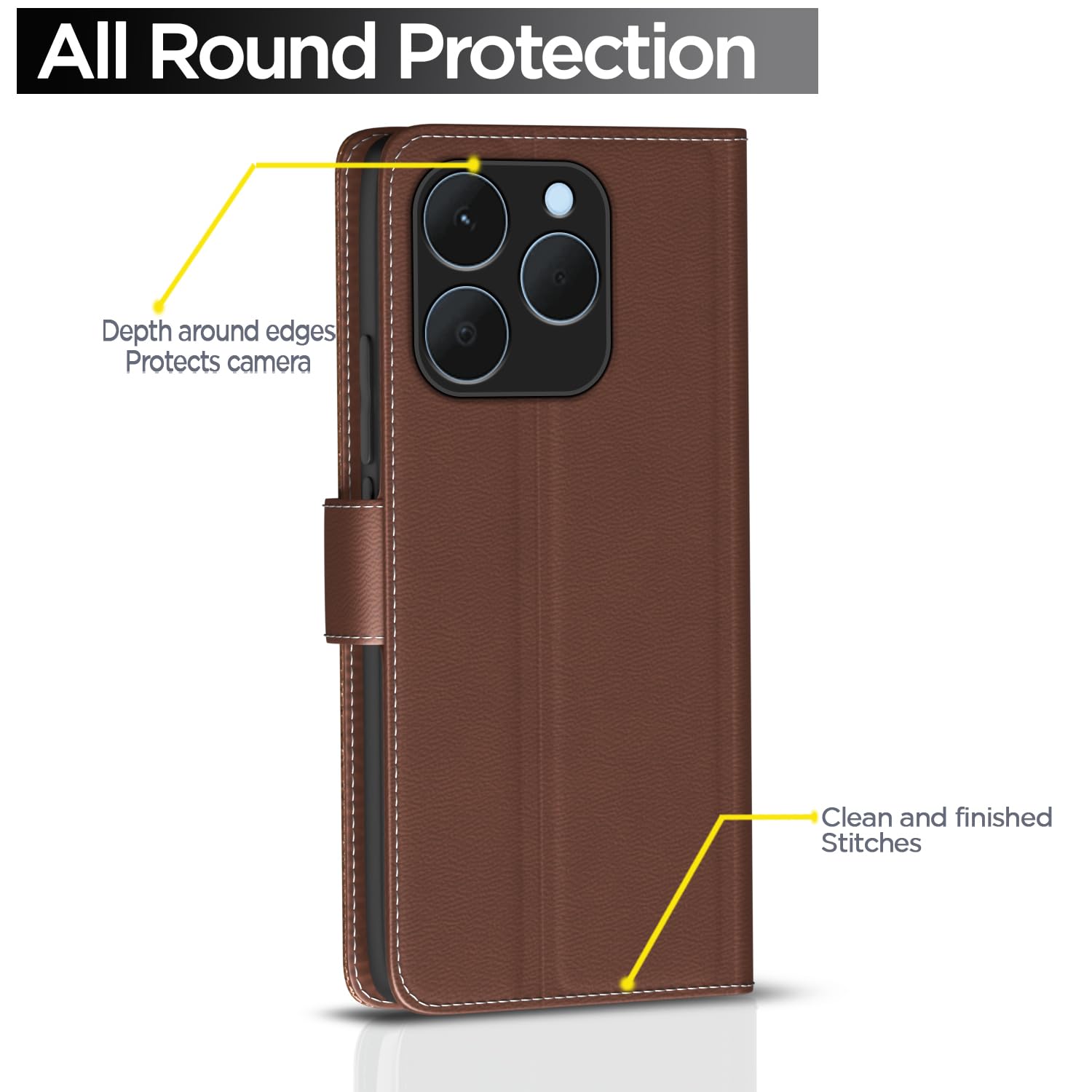 Tan Wallet flip cover for Realme 15T/Narzo 90 5G – Pikkme – photo 4