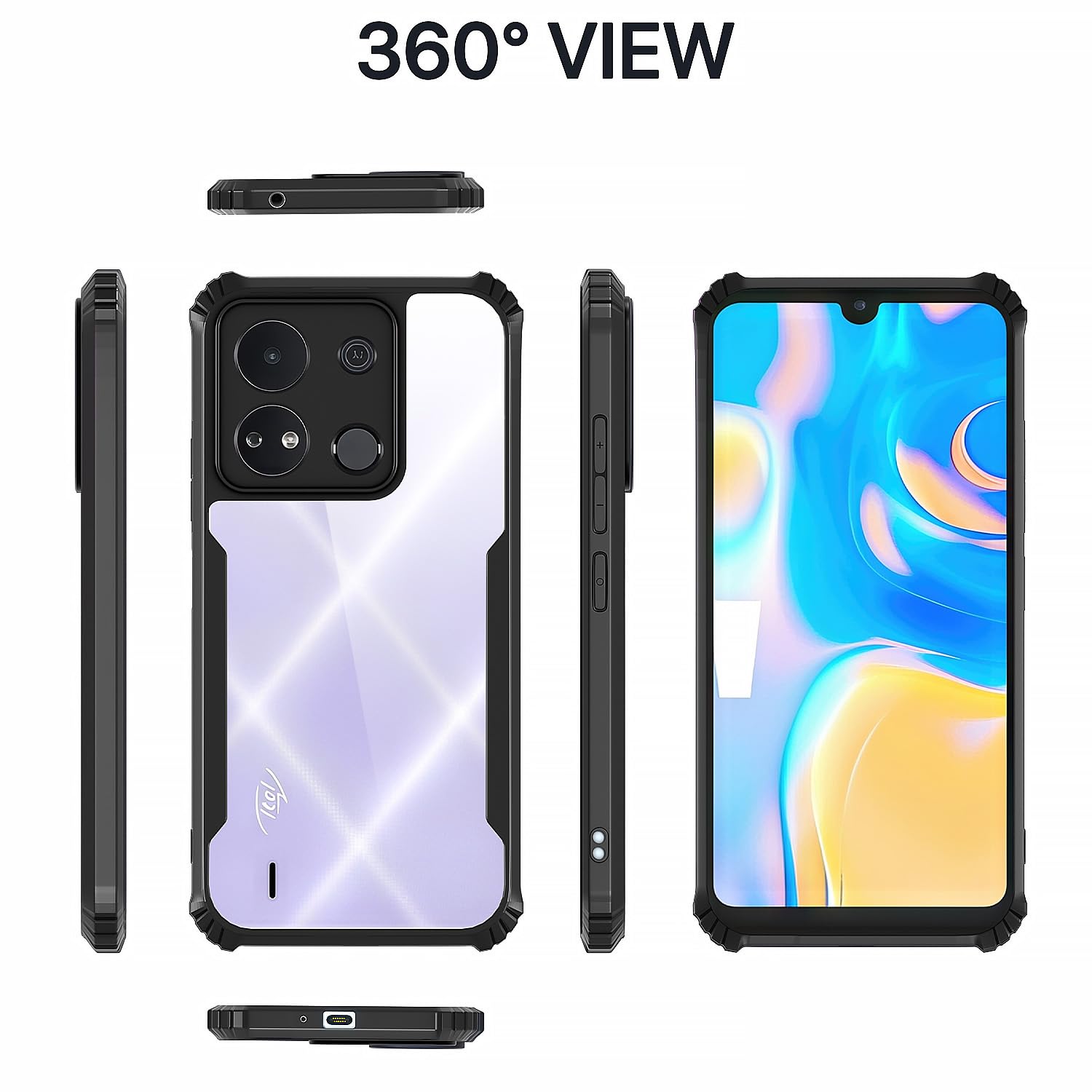 Pikkme black Clear back cover for Itel A04 – photo 3