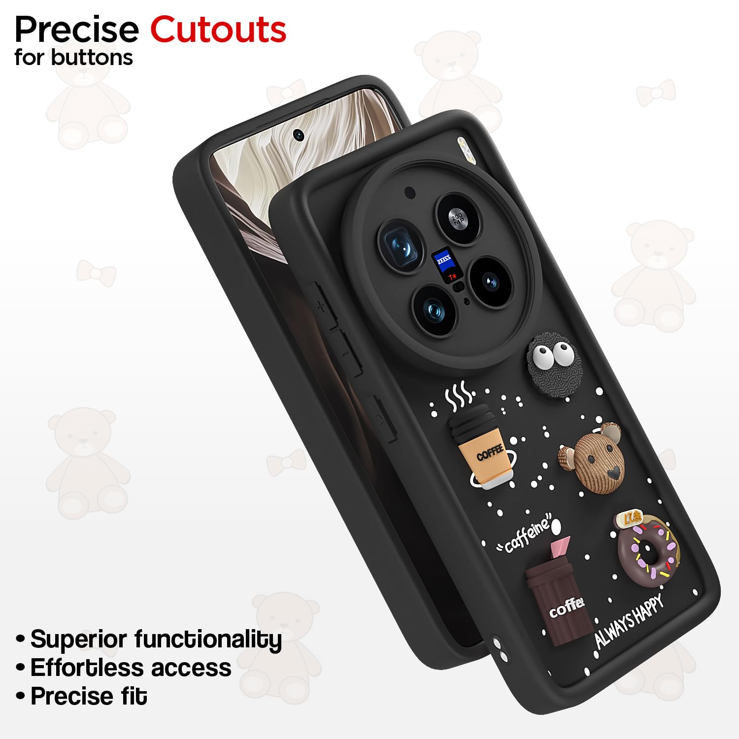 Black Silicone mobile cover for Vivo X200 Pro 5G/3D – Pikkme – photo 6