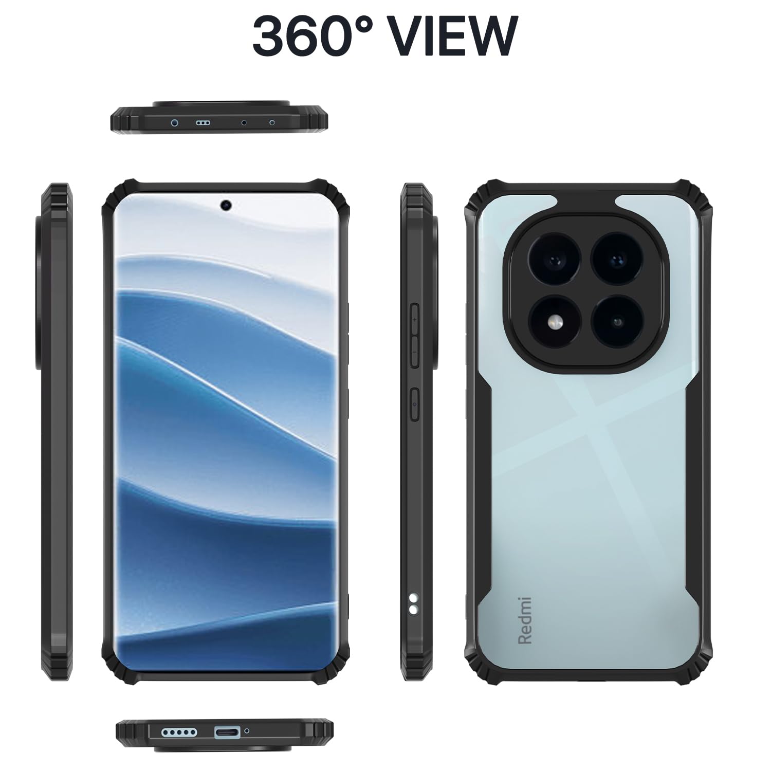 Redmi Note 14 Pro/Note 14 Pro Plus 5G back cover in black by Pikkme – photo 3