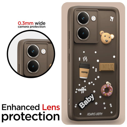 Pikkme Realme P3 Ultra 5G Cute Fun Cartoon 3D Bear Coffee Back Cover (Brown)
