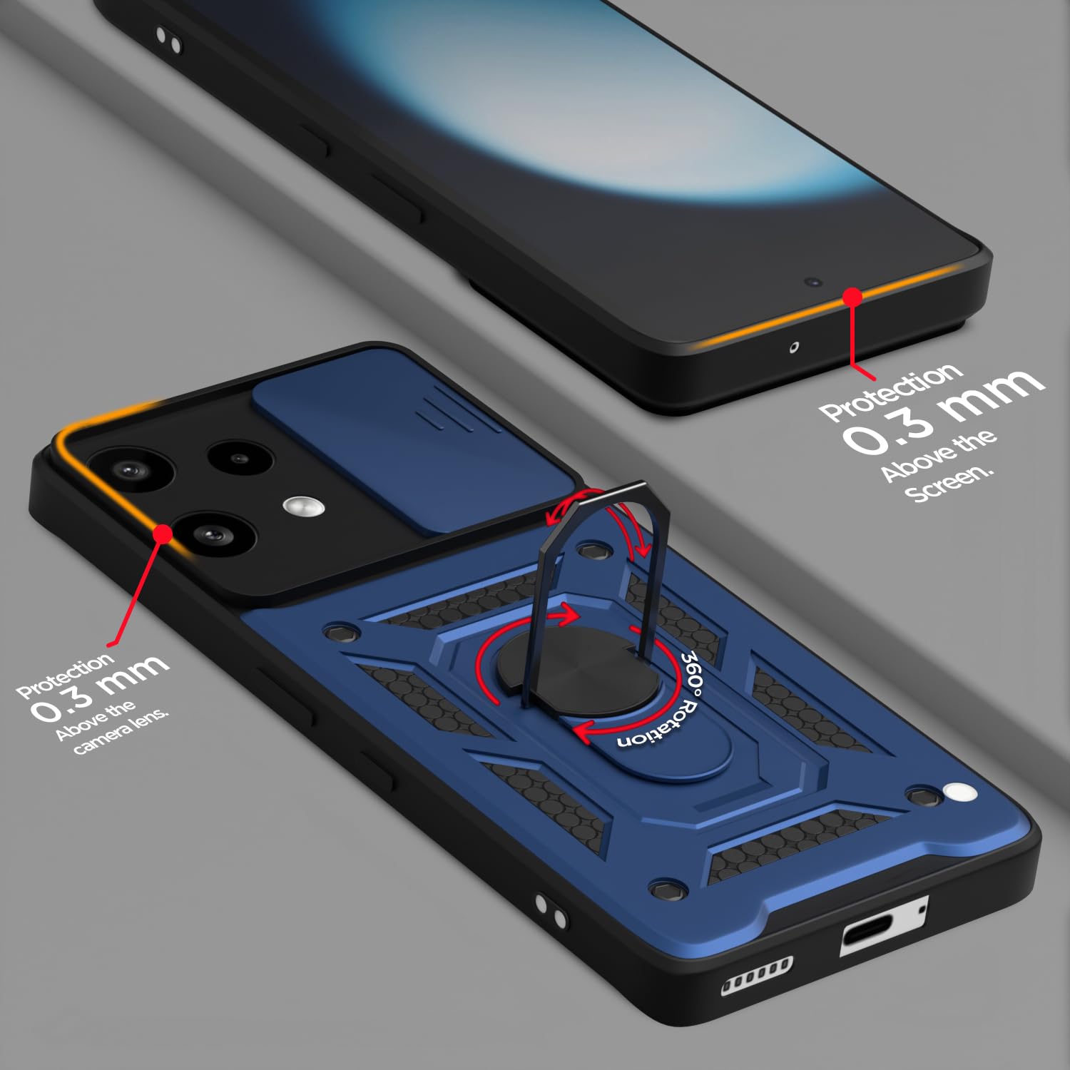Nothing Phone 3a Lite 5G/360 D10 Camera Shield back cover in blue by Pikkme – photo 4