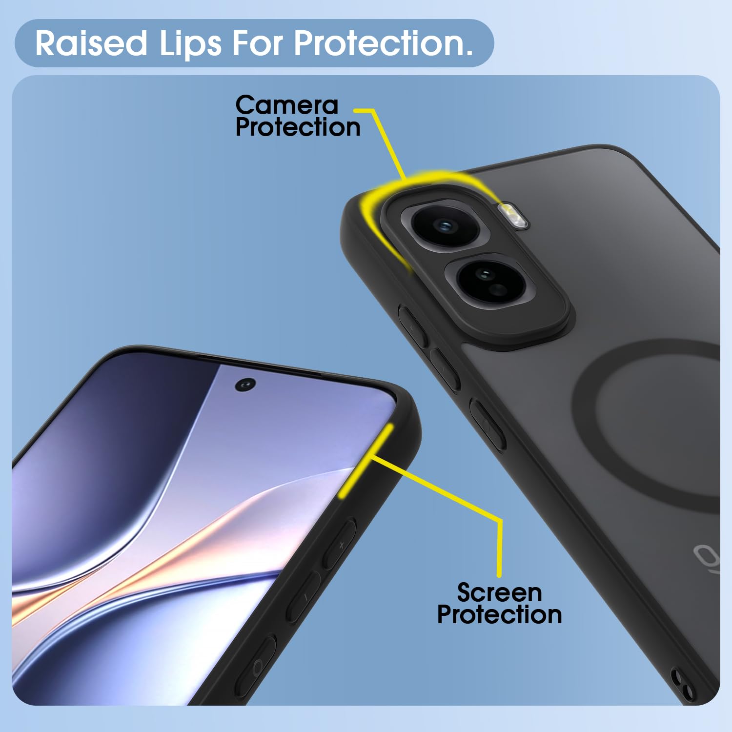 Pikkme black smoke mag-safe MagSafe mobile back cover for Vivo T5 Pro 5G – photo 4