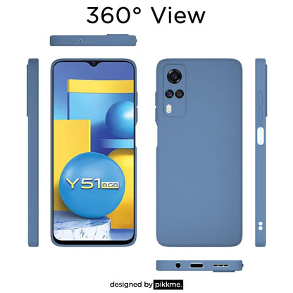 Pikkme Vivo Y31 / Y51A / Y51 / Y51i  Soft Matte Silicone Shockproof Case (Aqua Blue)