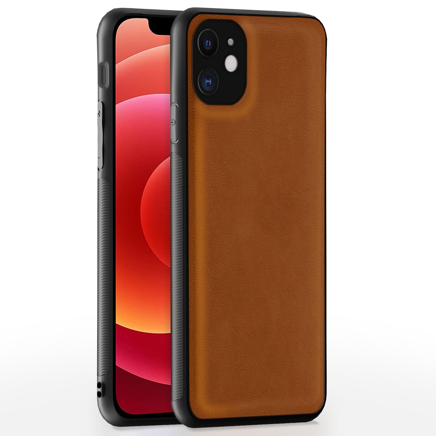 Pikkme iPhone 12 Flexible Pu Leather Leatherback Back Cover (Camel)