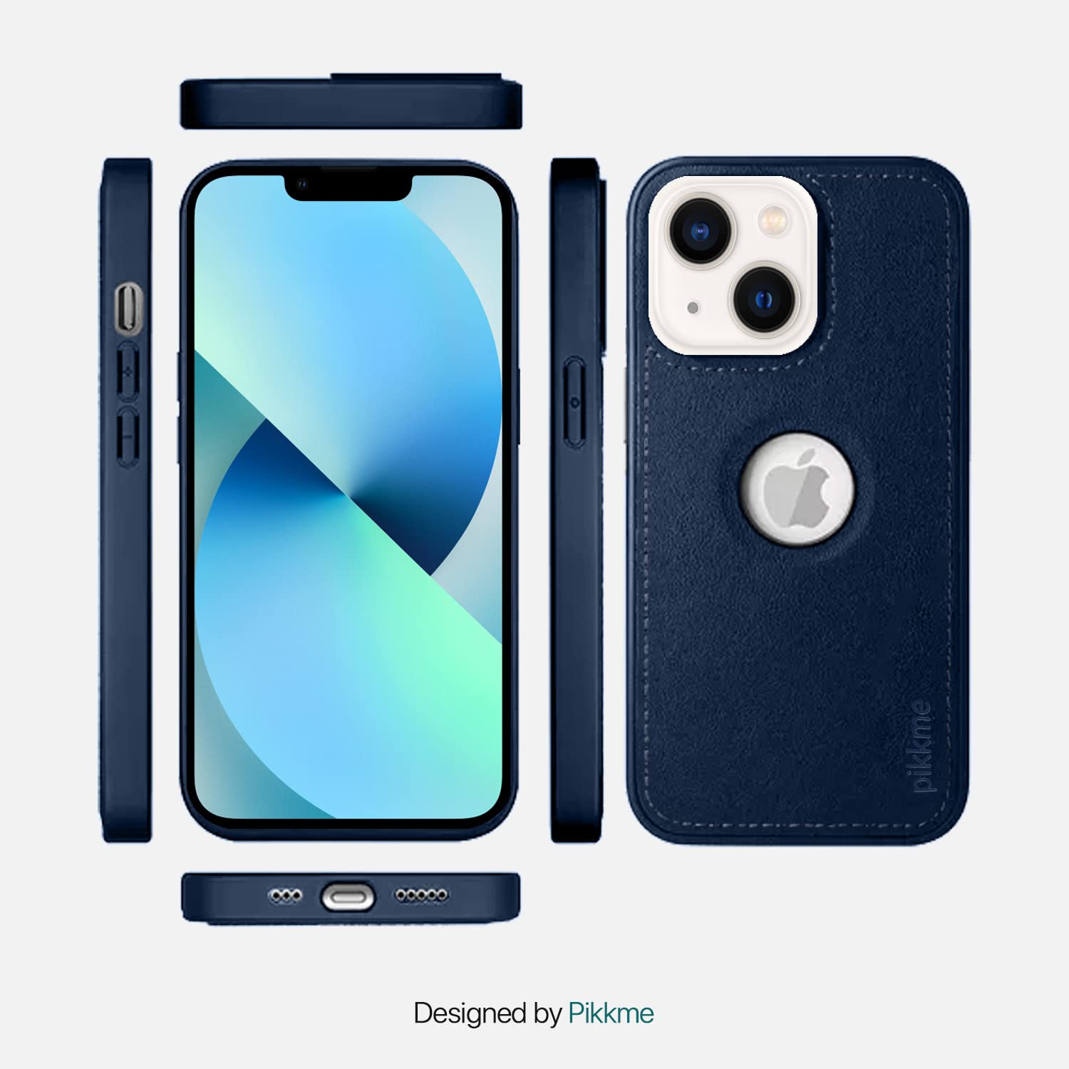 Pikkme blue Leather back cover for iPhone 13 – photo 4