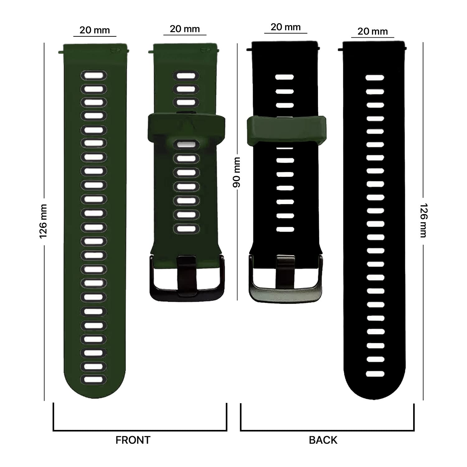Pikkme Back Cover (Olive Green & Black) olive green & black mobile cover – photo 6