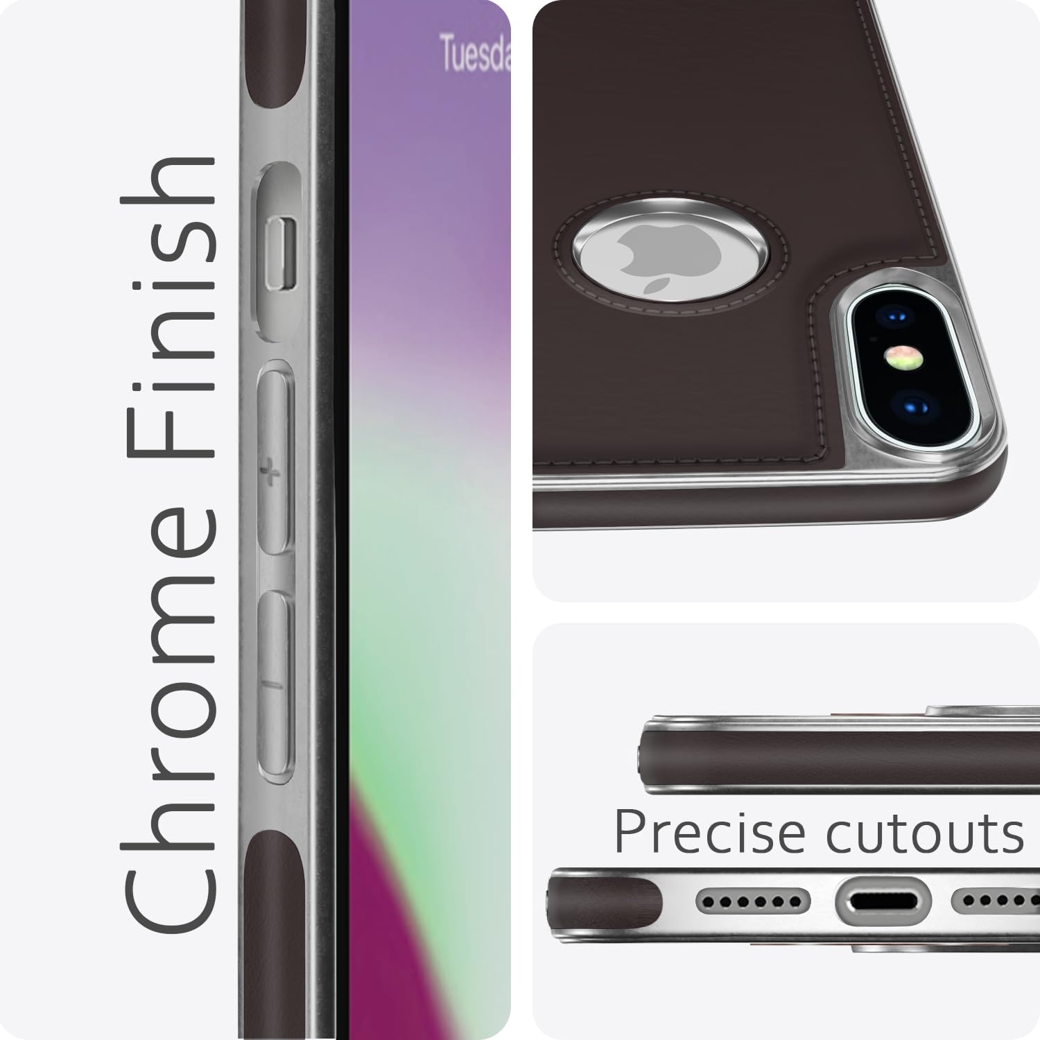 Pikkme chrome coffee Leatherback back cover for iPhone XS Max – photo 6
