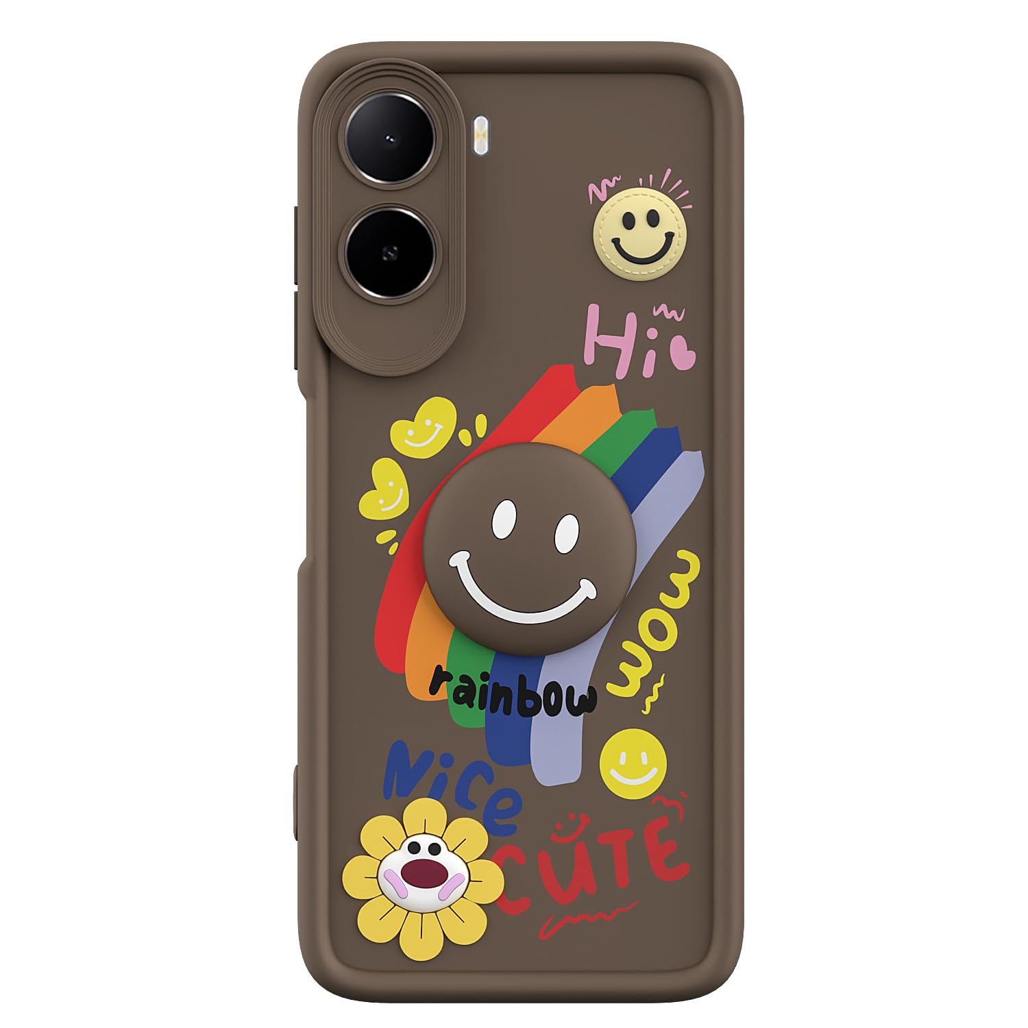 Pikkme brown Smile Rainbow phone cover for Redmi A7 Pro/Poco C85x 5G/C81 – photo 7