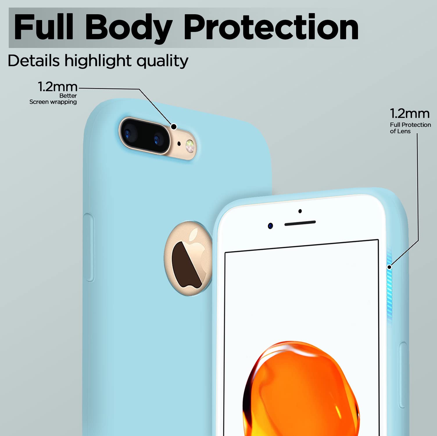 iPhone 7 Plus/8 Plus mobile back cover in sea blue by Pikkme – photo 3