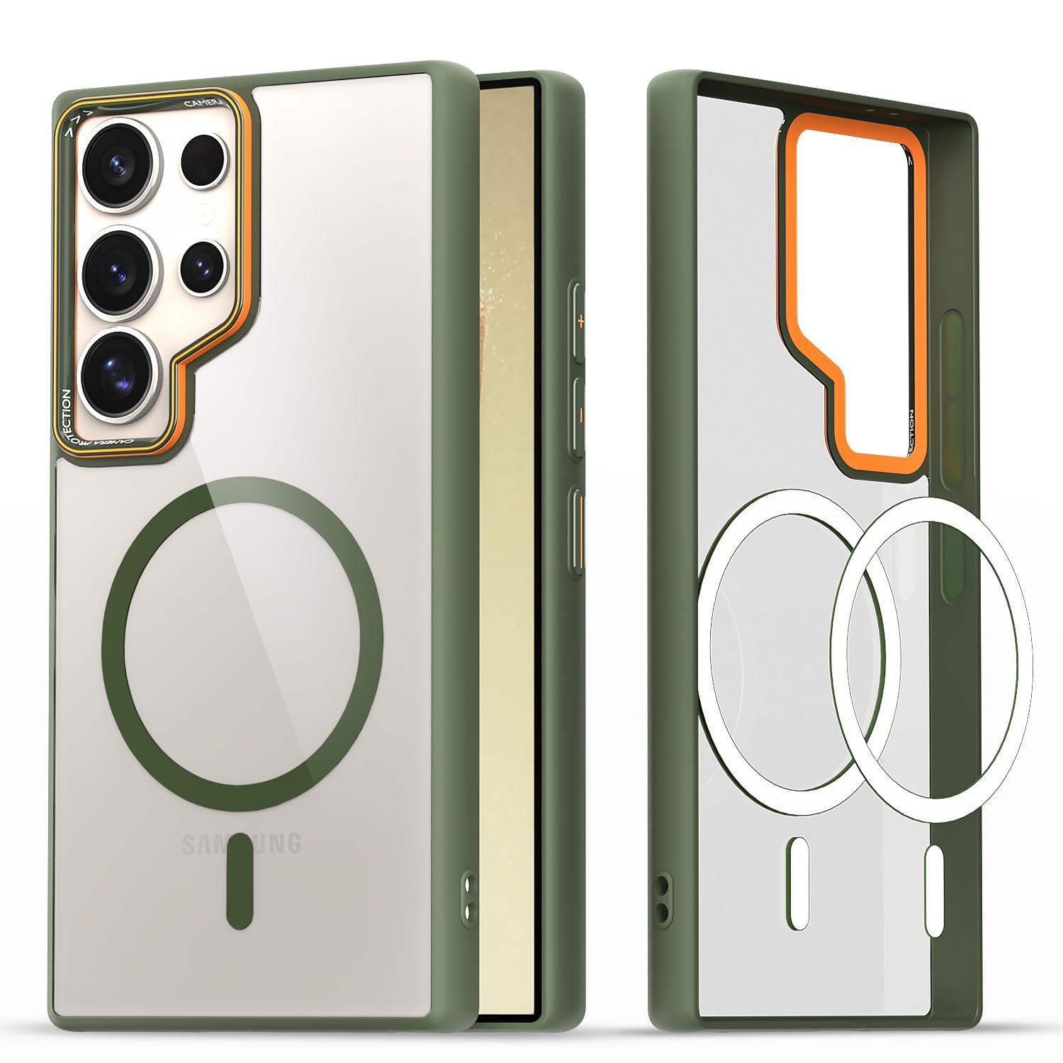 Samsung S24 Ultra 5G mobile cover in green mag-safe by Pikkme